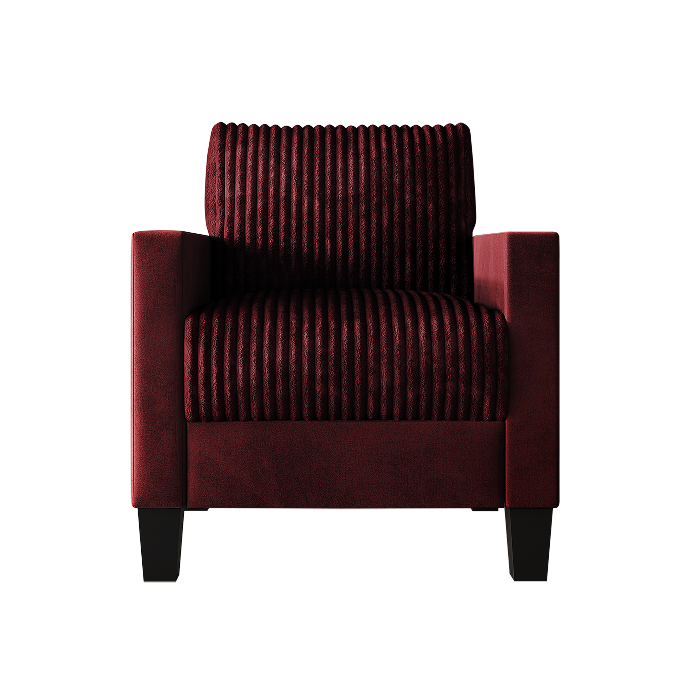 Castle Place Contemporary Corduroy Velvet Chair, Red
