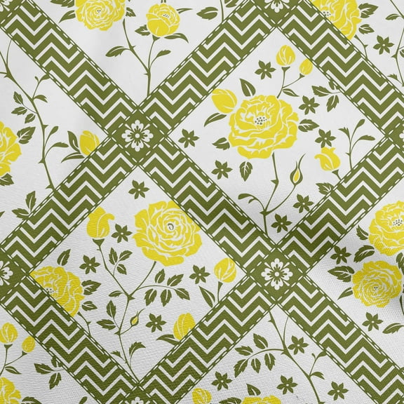 oneOone Polyester Spandex White Fabric Florals Diy Clothing Quilting Fabric Print Fabric By Yard 56 Inch Wide