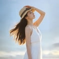 thumbnail image 7 of Elegant Woven Straw Sun Hat with Bow Womens Straw Hat Foldable Wide Brim Floppy Beach Hat for Women Crochet Hats for Women, 7 of 7