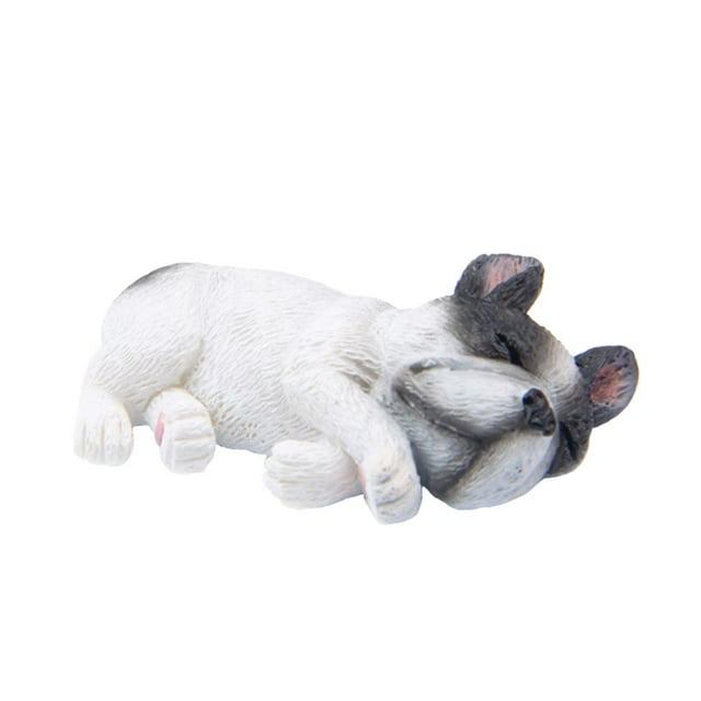 Adorable Perro De Resina Decoraciones Artesanales Artesanías Para El Hogar Decoraciones De Escritorio De Juguete Blanco Soledad Sleeping Corgi Dog