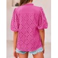 thumbnail image 2 of Blusa para Mujer PRETTYGARDEN de Encaje con Botones y Cuello en V Rosa Talle S, 2 of 8
