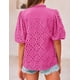 thumbnail image 2 of Blusa para Mujer PRETTYGARDEN de Encaje con Botones y Cuello en V Rosa Talle S, 2 of 8