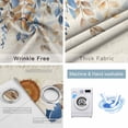 thumbnail image 4 of Orange Blue Botanical Blackout Curtains for Bedroom/Living Room, Thermal Insulated Kitchen Curtains, Weeping Fall Eucalyptus Leaves Rustic Grommet Darkening Window Treatment Drapes 52"x63"x2, 4 of 8
