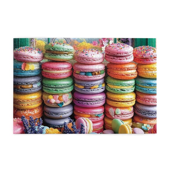 500 Piece Macarons Delicacies Jigsaw Puzzle Relaxing & Challenging Brain Teaser Unique Home Decor Fun Activity Great Gift Idea