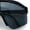 All Black, variant on Boys Kid Size Large Shield Rimless Sport MTB Plastic Sunglasses White - Blue Mirror