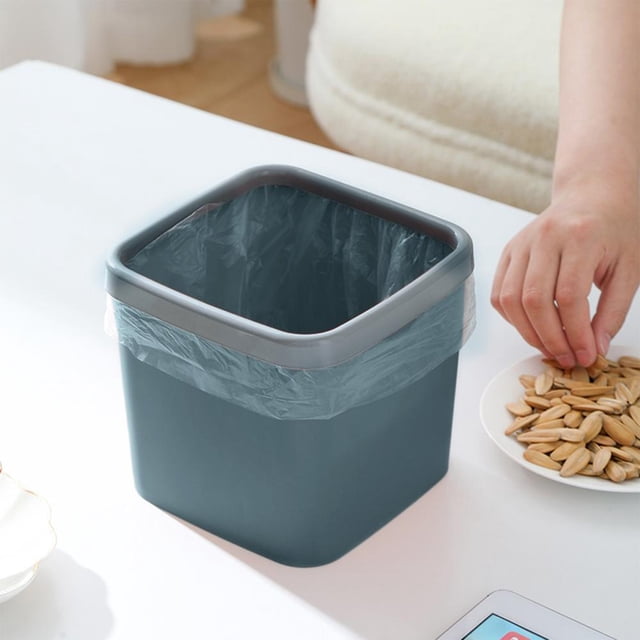 Feltree Mini Trash Can Miniature Plastic Trash Can Pressure Ring Countertop Trash Can for Bathroom Office Kitchen Desk Coffee Table
