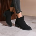 thumbnail image 4 of NECHOLOGY Botas Mujer Adulto Femenino Zapatos Botines para mujer Botas informales para mujer, botines de moda de tacón bajo (Black, 8.5), 4 of 7
