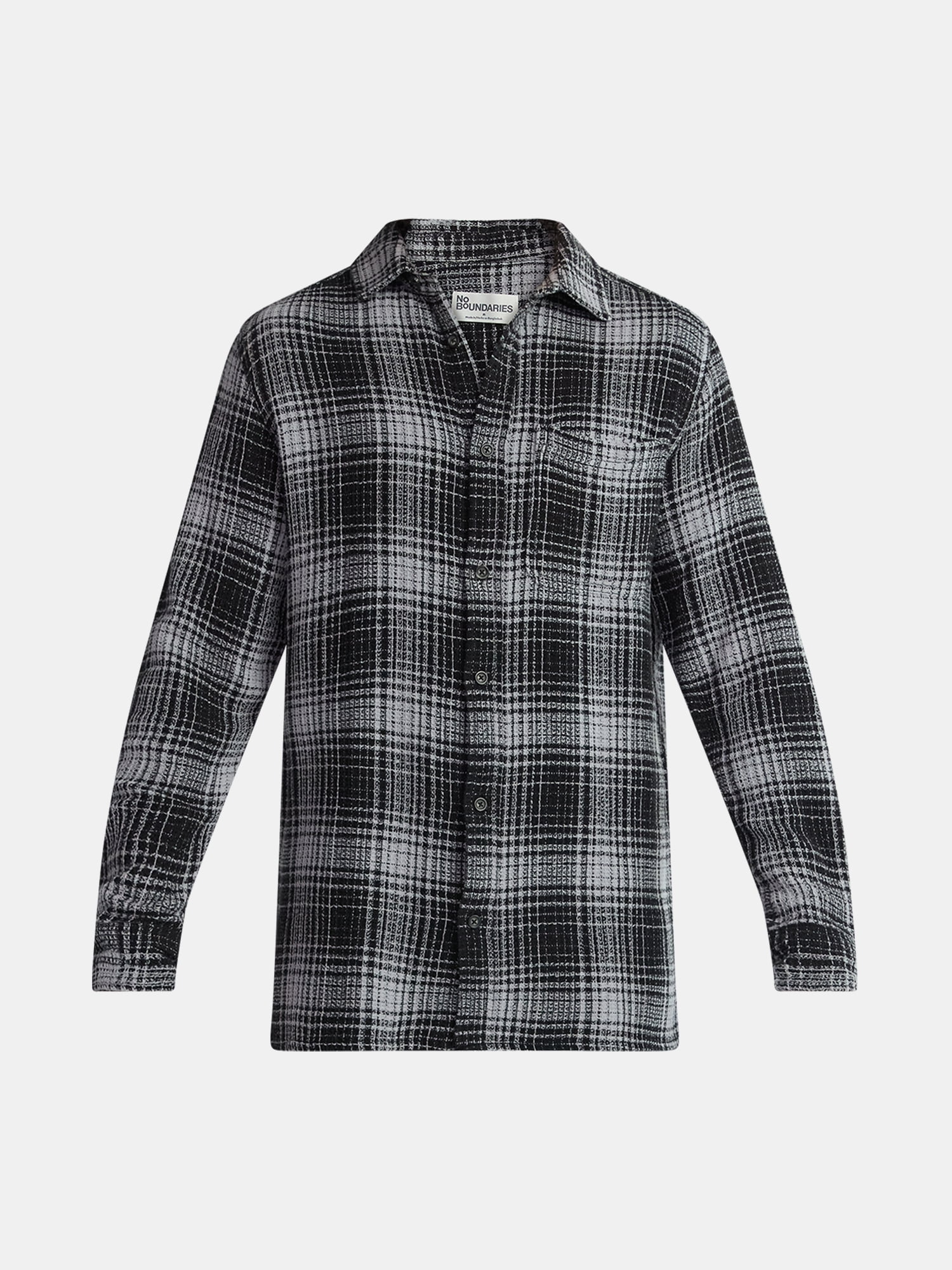 No Boundaries Men's & Big Men's Long Sleeve Textured Shirt , Sizes XS-5XL