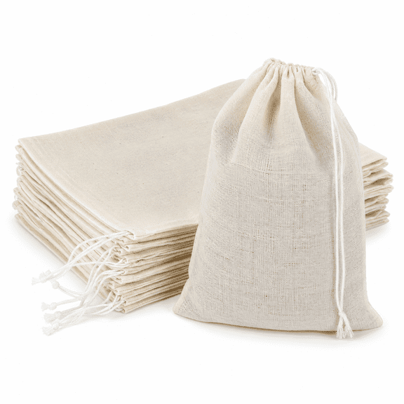 100 Pieces Drawstring Bags Muslin Bags for Party Favor Home Supplies,5 by 7 Inches