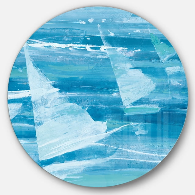 Designart 'From the Shore I' Traditional Metal Circle Wall Art