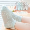 thumbnail image 6 of CUZIBR Socks For Girls 5 Pairs Ruffle Breathable Short Ankle Socks Solid Color Low Cut Half Cushion Low Rise Lace Mesh Sock Soft Comfy Dailywear,Sky Blue,1-3 Years, 6 of 9