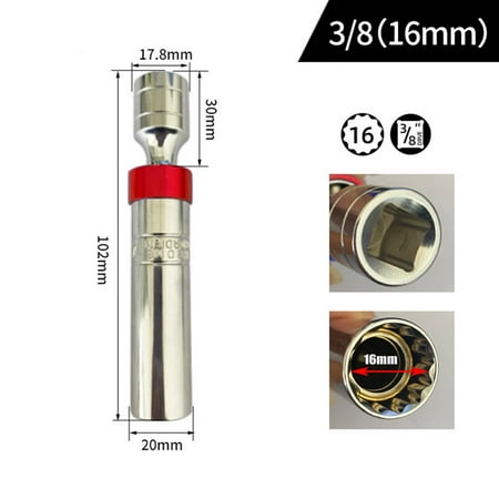 

12 Point Remover Wrench Fire-mouth Plug Socket Wrench Drives 14 16mm Removal