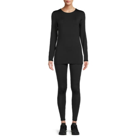 

ClimateRight by Cuddl Duds Women s Stretch Microfiber Long Underwear Thermal Top and Leggings 2-Piece Set