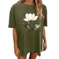 thumbnail image 5 of Mifsaly Oversized Graphic Tees for Women Magnolia Floral Print Cotton T-Shirts Crewneck Short Sleeve Summer Tops Lightweight Breathable Casual Daily Loose Fit Shirts 2026 L, 5 of 7