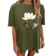 thumbnail image 4 of Camisetas de Manga Corta para las Mujeres Impresión Floral Cuello Redondo Gota Hombro Manga Superior Moda Casual para Verano Camisetas de Manga Corta para las Mujeres, 4 of 7