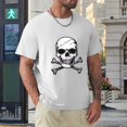thumbnail image 4 of WISHTIME Men's Skull Tees Pumpkin Print Halloween T-Shirts Short Sleeve Crewneck Casual Summer, Made in USA, 4 of 9