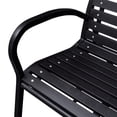 thumbnail image 3 of vidaXL Garden Bench Black 116 cm Steel and WPC, 3 of 4