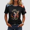 thumbnail image 2 of vigerkar 4th of July Shirts Women American Flag Patriotic Shirts USA Star Stripes Graphic T Shirt Short Sleeve Summer Tees (Brown, M), 2 of 6