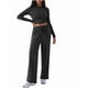 thumbnail image 1 of Conjunto Deportivo Y2K de Dos Piezas para Mujer, con Larga, Top Ajustado y Pantalones Anchos, Ideal para y Otoño Negro XL, 1 of 8