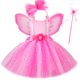 thumbnail image 3 of Vestido de tul con alas y purpurina rosa para niñas, disfraz de hada mariposa para niñas, vestido de princesa con tutú para fiesta de cumpleaños de Halloween, 3 of 5