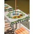 thumbnail image 2 of Outdoor Tablecloth with Umbrella Hole for Patio/Picnic/Party/Camping, Spring Eucalyptus Sunflower Waterproof Table Cloth Square Cover Washable, Farmhouse Birds Rustic Burlap (54"x 54"), 2 of 8