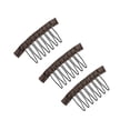 thumbnail image 4 of 24 Pcs/Lot Wig Combs for Making Wig Caps 7-teeth Steel Clips with Cloth Wig Combs for Hairpiece Caps (Dark Brown), 4 of 5