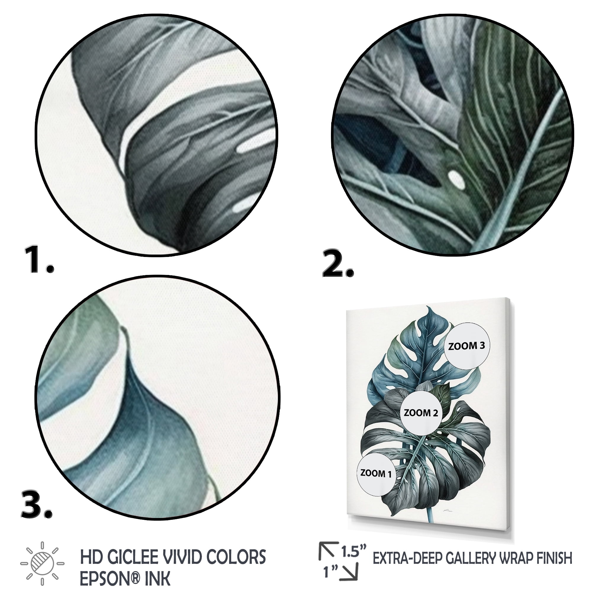 Designart Philodendron Leaf I Canvas Wall Art