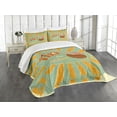 thumbnail image 3 of Ambesonne Tiki Bar Quilted Bedspread Set 3 Pcs, Aloha Fun Party, King Size, Almond Green Orange, 3 of 5