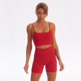 thumbnail image 1 of 2 uds. De traje de Yoga sin costuras para mujer, Sujetador deportivo, chaleco, mallas de cintura alta, pantalones cortos, conjunto de gimnasio, ropa de entrenamiento, ropa deportiva A056 Tan Jianjun  unisex, 1 of 2