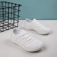 thumbnail image 2 of DLWKIPV Breathable Knit Sneakers for Women - Lightweight Lace-Up Comfort Shoes for Daily Walking & Casual Wear(white,7), 2 of 6