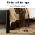 thumbnail image 6 of Allewie Queen Size Bed Frame, Heavy Duty Metal Platform Bed with Wooden Headboard & Footboard, No Box Spring Needed, Black Oak, 6 of 9