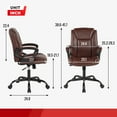 thumbnail image 2 of BestOffice Mid Back Lumbar Support and Swivel Office Desk Chair, Brown, 2 of 7