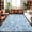 Blue, variant on Burnt Orange Flower Washable Round Area Rug 4 ft, Pastoral White Plant Petal Leaf Rustic Linen Soft Non Slip Rugs Stain Repellent Indoor Felt Carpet for Living Dining Room Bedroom Home Office