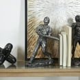 thumbnail image 3 of 12" x 16" Silver Polystone Baseball Player Sculpture, by DecMode, 3 of 11