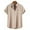 Beige, variant on Patlollav Mens Tops Summer Short Sleeve Casual Solid Color Button-Up Shirts