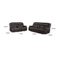 thumbnail image 7 of Benjara Garie 2pc Manual Reclining Sofa and Loveseat Set- Brown Faux Leather, 7 of 7