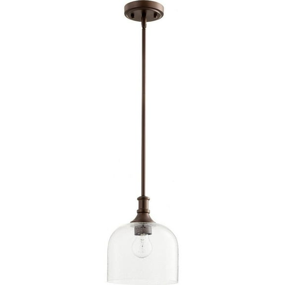 Thornfield Mews 1 Light Pendant in Bailey Street Home Home Collection Style 8 inches Wide By 9.5 inches High-Oiled Bronze Finish-Clear Glass Color