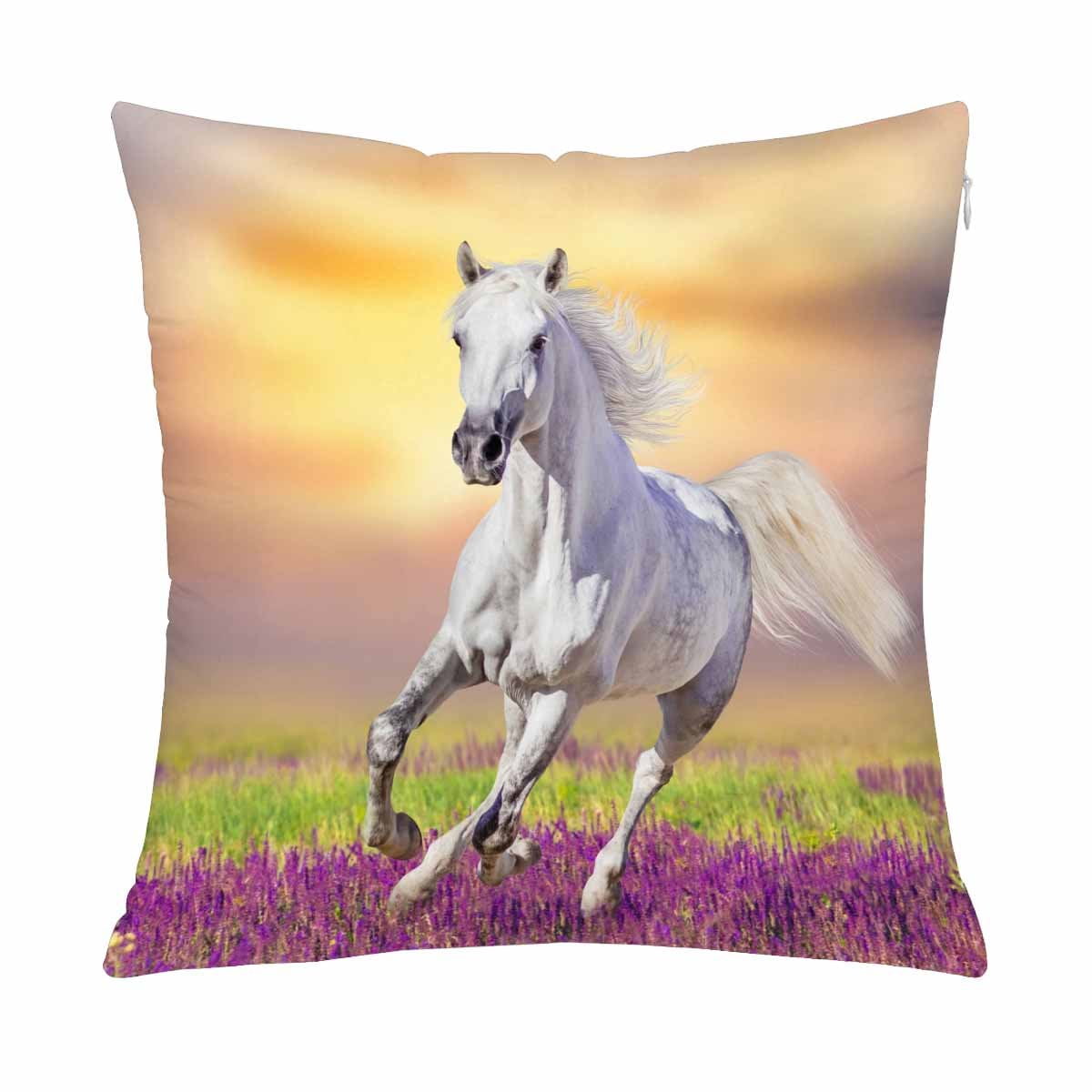 MKHERT White Horse Pillow Covers Pillowcase Throw Pillows 18x18 inch