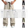 thumbnail image 3 of Men's Baggy Wide Leg Cargo Pants for Hiking Work Travel, Parachute Pants Elastic Waistband Quick Dry Lightweight Capming Pants with Large Flap Pockets, 3 of 9