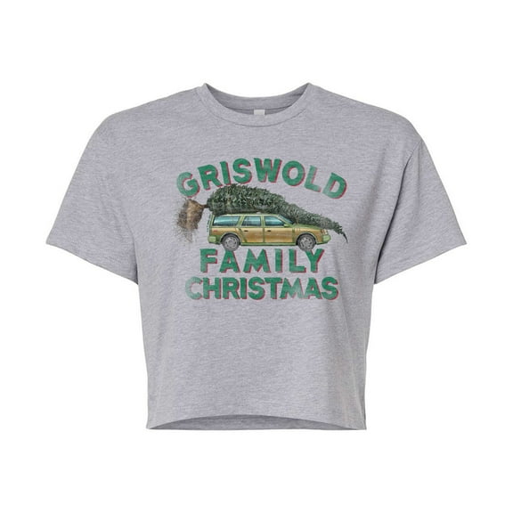 National Lampoon's Christmas Vacation - Griswold Family Christmas - Juniors Cropped Cotton Blend T-Shirt