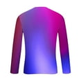 thumbnail image 4 of VSSSJ Long Sleeve Shirt for Men Relaxed Fit Casual Dressy Gradient Print Round Neck Streetwear Shirt Lightweight Comfortable Athletic Tops Hot Pink XXXL, 4 of 5