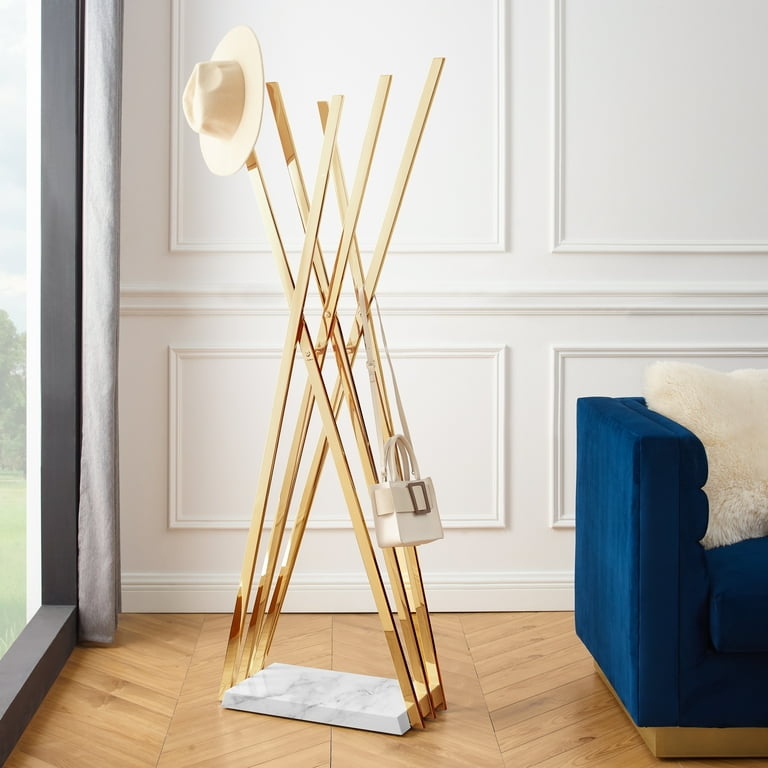 Gold standing coat rack hotsell