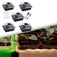 thumbnail image 3 of Bandeja de inicio de plantas de 5 piezas, bandejas de reutilizables para invernadero y jardín Negro, 3 of 7