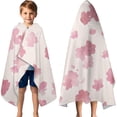 thumbnail image 3 of Pioneer Flower Floral Print Pattern Hooded Bath Towel，60"x35" for Ages 3 To 12 Kids, Quick Dry Lightweight Soft Microfiber Hood Beach Towel Cover Up for Kids, 3 of 7