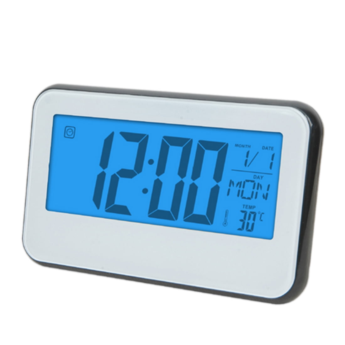 Multipurpose Voice Control Digital Alarm Clock White Front + Black Back