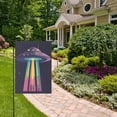 thumbnail image 2 of Yayeee Garden Flag 12" x 18" Double Sided Outdoor Yard Lawn Holiday Decorations, Purple UFO, 2 of 6