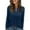 Navy, variant on BLVB Womens Long Sleeve Shirts Crew Neck Basic Tees Keyhole Blouses Fall Fashion Stretchy Going out Cute Tops