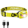 thumbnail image 1 of Foxelli Lampe Frontale LED Rechargeable USB-C – Super Lumineuse, Légère pour Course, Camping, Randonnée et Travail – Ajustement Confortable pour Adultes et Enfants, 1 of 4