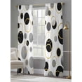 thumbnail image 4 of Black Polka Dots Sheer Curtains 84 Inch Length 2 Panels Set - Light Filtering Window Treatments, Modern Abstract Art Rod Pocket Semi Curtains for Living Room/Bedroom/Kitchen Décor, 104"W x 84"L, 4 of 7
