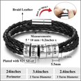 thumbnail image 4 of Pulsera Personalizada de Cuero ShineSand con Cuentas Personalizadas para Hombre, 4 of 6